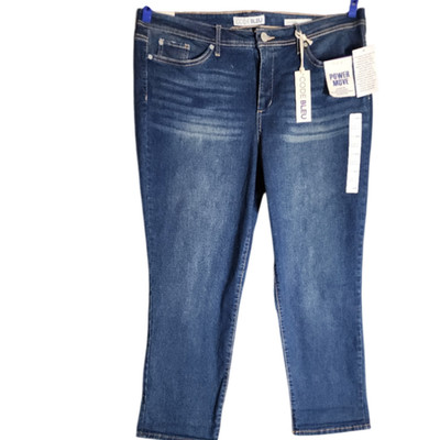 Code Bleu Weekend 16 Tapered Leg Jeans Blue Power Move High Stretch Denim NWT