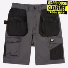 Caterpillar Essential Mens Stretch Holster Work Multi Use Everyday Shorts Grey