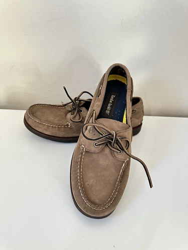 Mocassini Timberlands da uomo Earthkeepers in pelle marrone scarpe da barca taglia 11M
