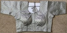 Women/Girl Silver Metallic Readymade Saree Blouse Crop Top Or Individual Wear