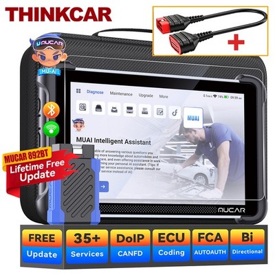 Lifetime Free MUCAR 892BT Full System Car AI Diagnostic Tool OBD2 Scanner +Cable