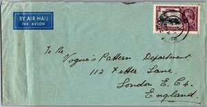 1936 British Straits Settlements Malaya Singapore Cover to London England