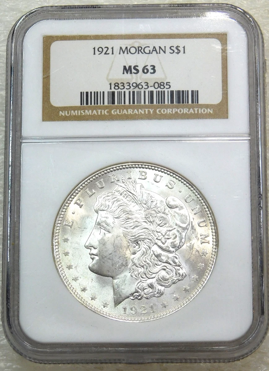 NGC Grade MS 63 1921 Year Morgan US Dollars (1878-1921) for sale
