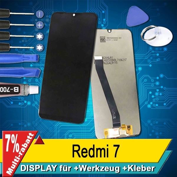 Display FüR Xiaomi Redmi 7 Komplettes Bildschirm Lcd Touch Schwarz +-image