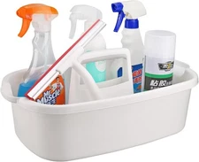 KeFanta Cleaning Supplies Caddy, Household Tool Organizer with 1 Pack, White 