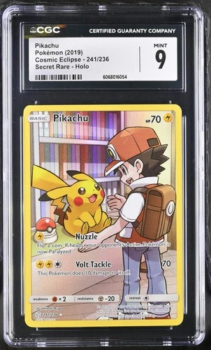 CGC 9 - Pikachu 241/236 Secret Rare - Pokemon Cosmic Eclipse Sun & Moon Mint