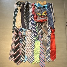 Lot of 46 Ties and Bow Ties Multicolor Assorted Pattern One Size Men