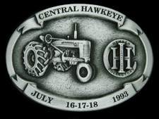 TJ07175 NOS VINTAGE 1993  CENTRAL HAWKEYE GAS ENGINE  TRACTOR ASSN  BUCKLE