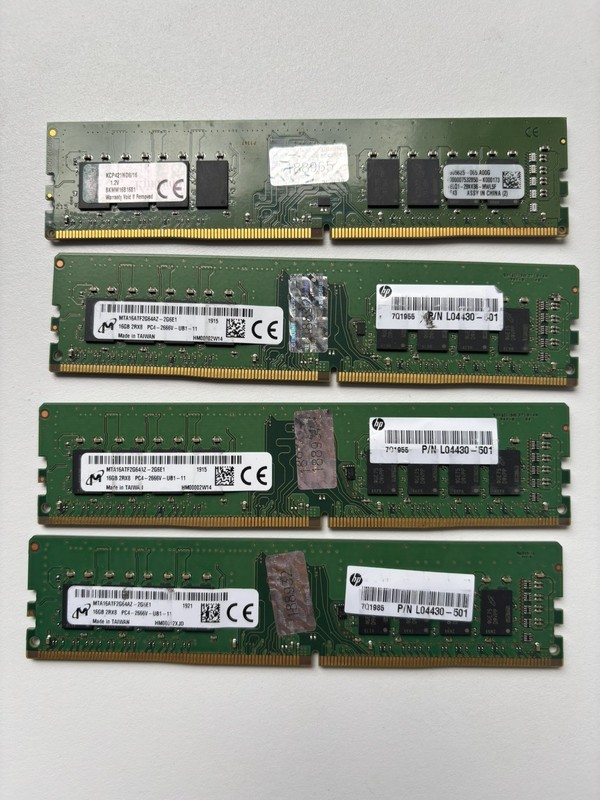 DDR4 16gb PC4-2666V Desktop Memory RAM Lot Of 4 16gbx4 64gb total