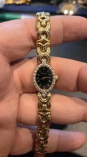 Vintage 1999 BULOVA 98R40 Diamonds Bezel Lady Watch VGUC Working C209