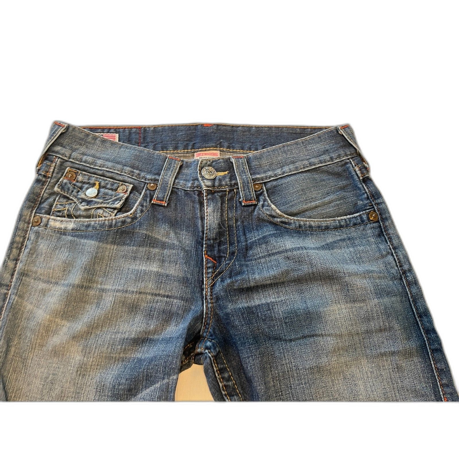 True Religion Men's Ricky Distressed Wash Relaxed Straight Jeans - 30x31 Vintage thumbnail 6