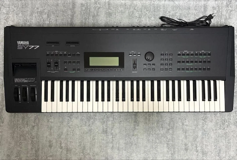 Yamaha SY77 Synthesizer Keyboard 61-Keys Black sound used Japan - Image 2 of 4