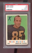 1959 Topps #4 Max McGee ROOKIE RC PSA 7 (OC) Graded Card NFL Green Bay Packers. rookie card picture