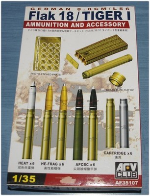AFV Club 35107 - German 8,8 cm/L56 Flak 18/Tiger I Ammunition and Accessor, 1:35