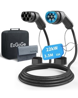 EZGOGO EV Charging Cable 22KW 32A 3.5M Cable With Black Travel Bag Z03