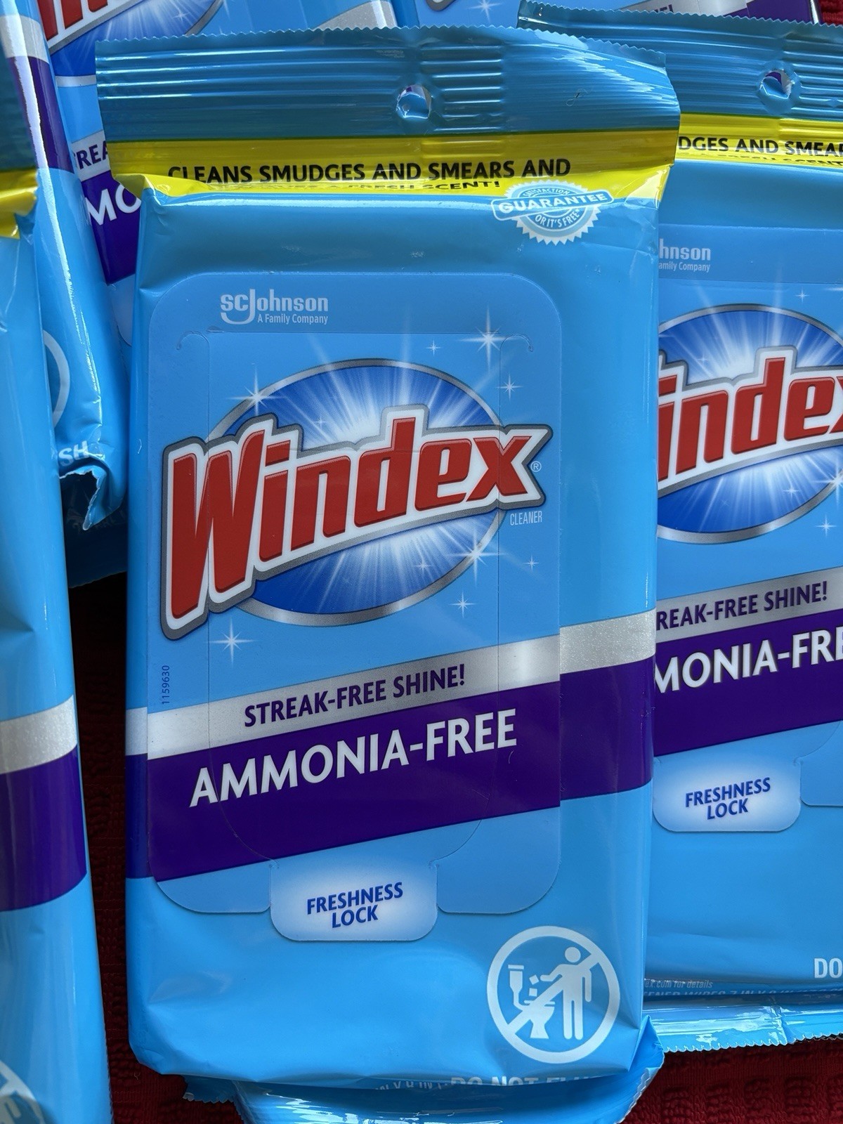 Windex Ammonia Free Glass Cleaning Wipes 25 Count Pack of 6 New Unopened