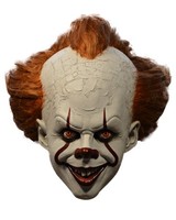 Pennywise Maske IT Deluxe – Vollkopf Latex Maske Mit Kunsthaar & Clown Make-Up –
