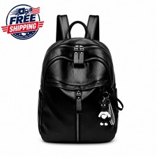Luxury Waterproof Women’s Leather Black Backpack