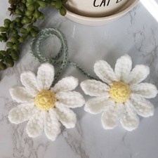 Crochet Daisy Car Accessories for Women Cute Rear View Mirror Hanging Charms US