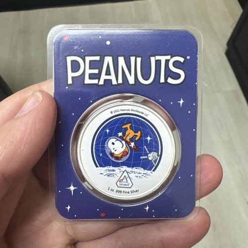 Peanuts® Snoopy in Space - Artemis Missions 1 oz Colorized Silver