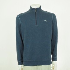 Tommy Bahama Antigua Cove Sweater Mens Medium Blue Relax 1/4-Zip Sweatshirt