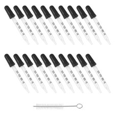3X 20Pcs 1Ml Glass Liquid Droppers, Eye Dropper Pipettes with Black Suction1698