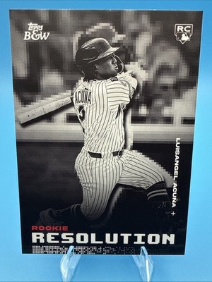 2025 TOPPS BLACK & WHITE ROOKIE RESOLUTION LUISANGEL ACUNA RC METS #RR2