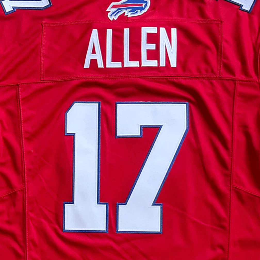 Men's Billss #17 Josh Allen Royal/White/Red Limited Printed Player Jersey