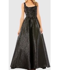 MAC DUGGAL Womens Black Sparkle Gown Dress 2 Formal Gala Prom Dance Whimsigoth