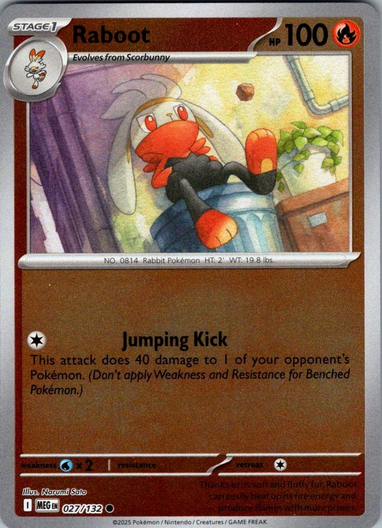 Raboot Reverse Holo Common ME01: Mega Evolution 027/132 NM