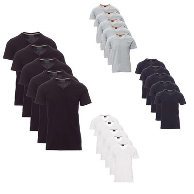 5er Pack Herren T-Shirt V-Ausschnitt V-Neck Baumwolle Kurzarmshirt Kurzarm Shirt