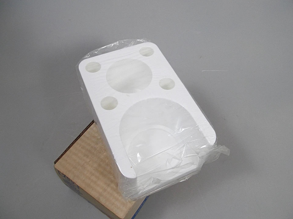 Vaso y soporte para cepillo de dientes Lucite Creative Bath Products de colección blanco 255 NOS Foto 4 de 4