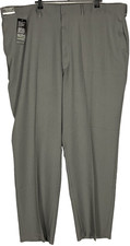 Haggar Men's Gray Premium Comfort Classic Fit Wrinkle Free Dress Pants 3543