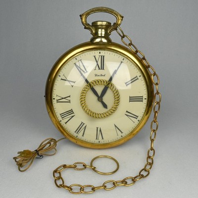 UNITED CLOCK CORP ヴィンテージ時計　壁掛け時計 usa製 Vintage 1960 United Clock Corp Giant Pocketwatch Metal Wall Clock