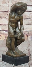Elegant Bronze Figurine The Slave by Michelangelo Classic Artwork for Office Art