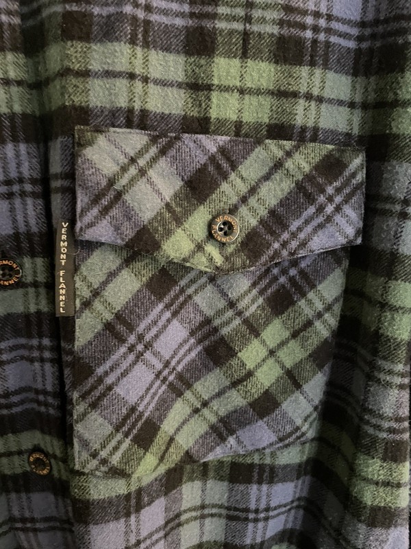 Vermont Flannel Co. Plaid Flannel Shirt black watch Mens Medium EUC
