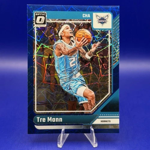 2024-25 Panini Donruss Optic Tre Mann Blue Velocity Prizm #30 Charlotte Hornets