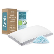 Coop Home Goods Cool Adjustable Pillow, Queen Size Plus Shaped Memory Foam P...