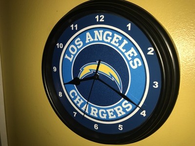 Los Angeles Chargers Football Bar Man Cave Advertising Clock Sign