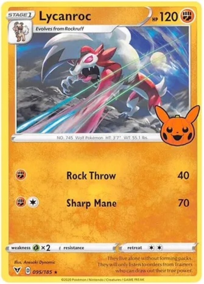 Lycanroc - 095/185 - Rare (Trick or Trade 2023) - Near Mint