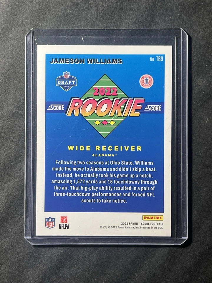 2022 Score - 1992 Throwback Gold /50 Jameson Williams #TB9 (RC) - Image 3 of 3