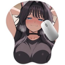 3D Mousepad Oppai Mouse pad with Wrist Rest Pain Relief Anime Manga pad Waguri