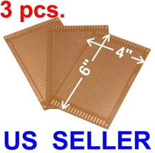 3 Pcs 4x6" 9x15cm Prototyping PCB Printed Circuit Board Prototype Breadboard Kit