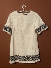 Banana Republic Embroidered-Sleeve Mini Dress Transition Cream Size Small
