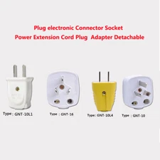 Plug electronic Connector Socket Power Extension Cord Plug  Adapter Detachable