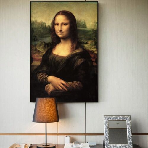 Sourire de Mona Lisa portrait toile art peinture reproductions classique Da Vinci - Photo 1 sur 7