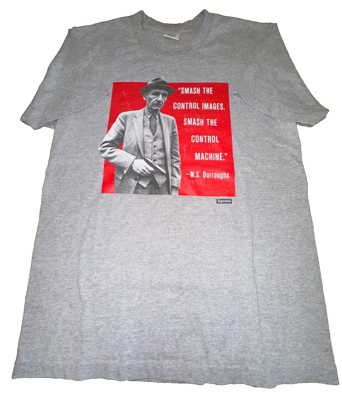 Supreme W.S. Burroughs Control Graphic Men's Short Sleeve T Shirt Grey USA M