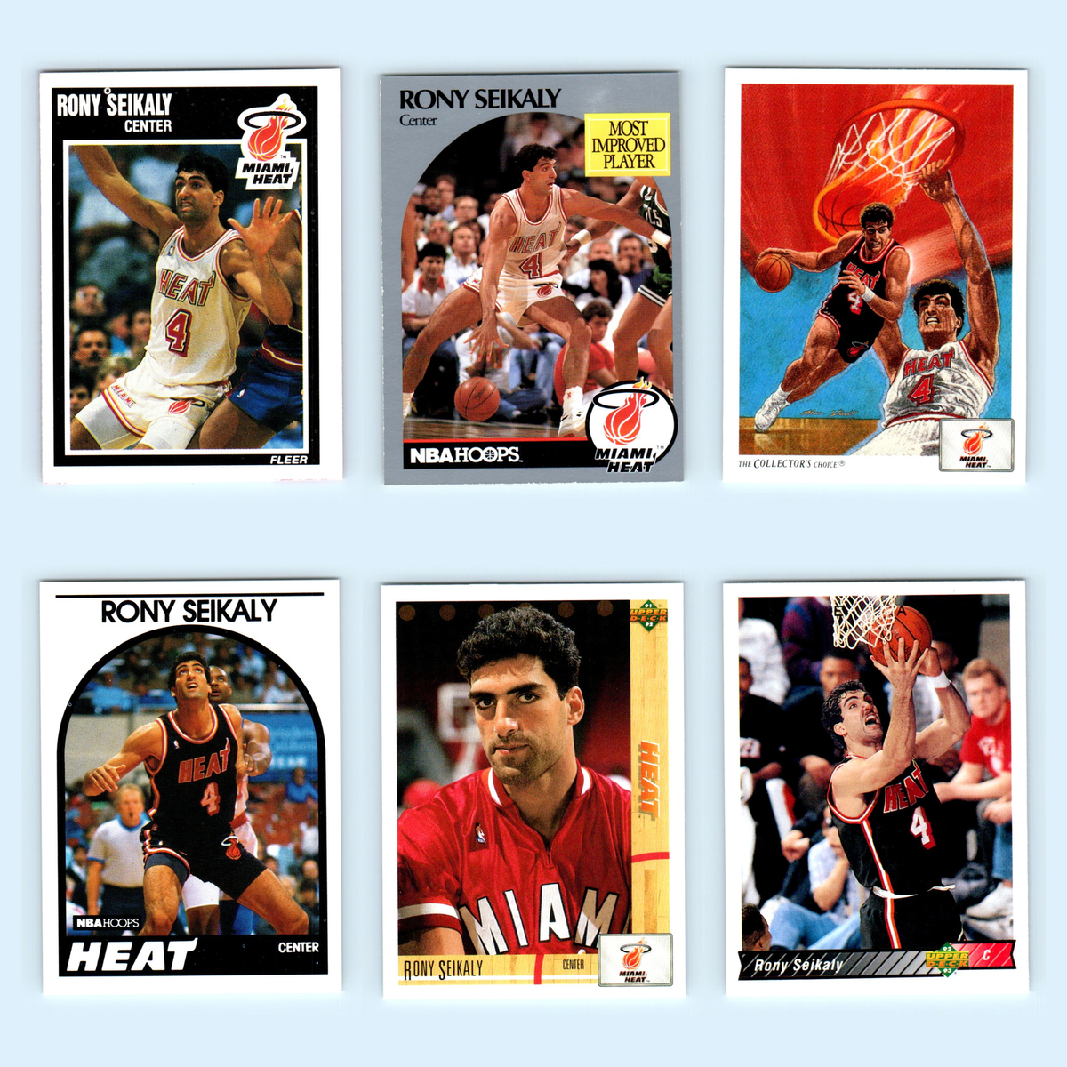 Rony Seikaly Rookie Lot Basketball Cards 1989 Fleer Miami Heat