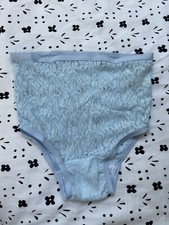 VTG Baby Blue Lace Nylon Hi-Cut Bikini 80s 90s Second Skin Sheer PANTY Sz S / 5