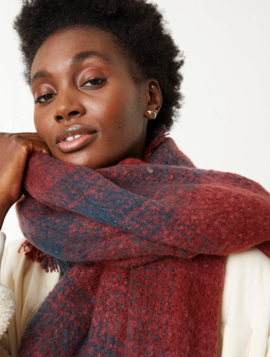 FAT FACE Ladies Ada Check Scarf Red And Navy BNWT RRP £35.00.. eBay